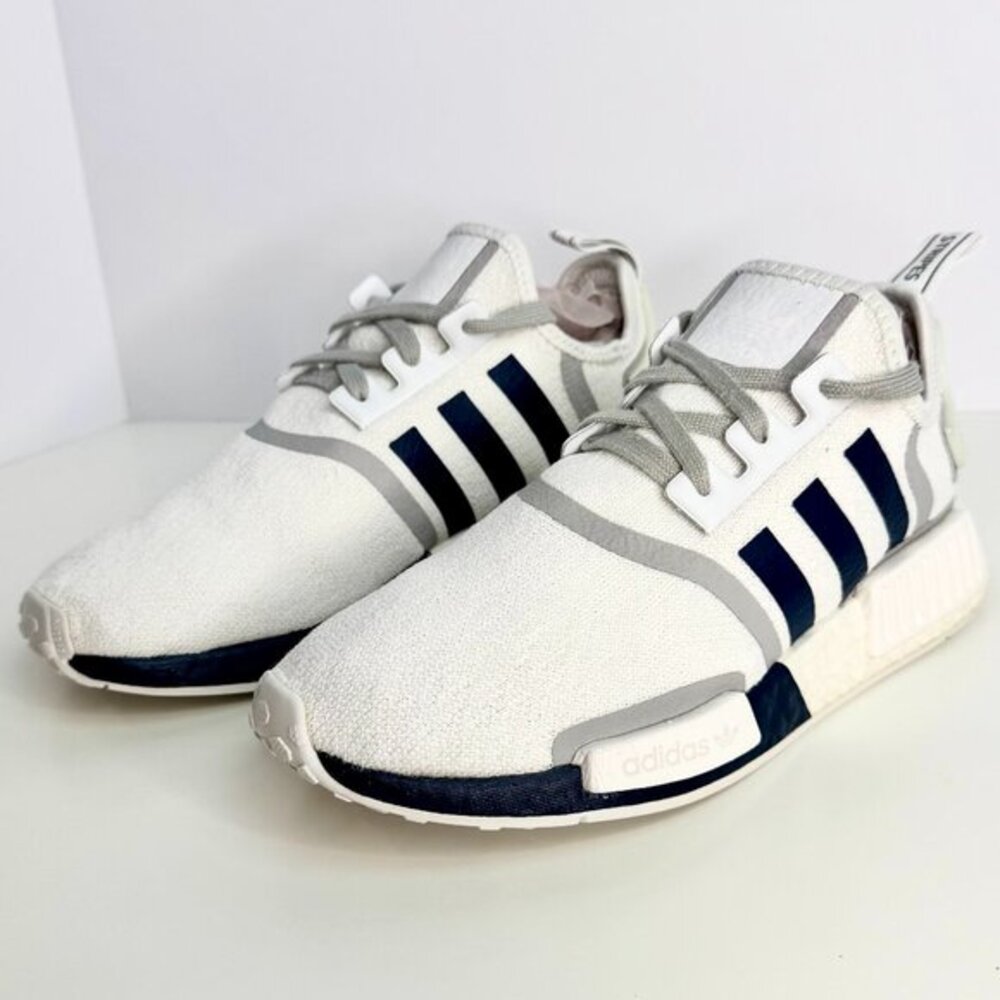 Men's Size 7.5 - adidas NMD_R1 Cloud White/Crew Navy/Grey G55576 Athletic Shoes‎